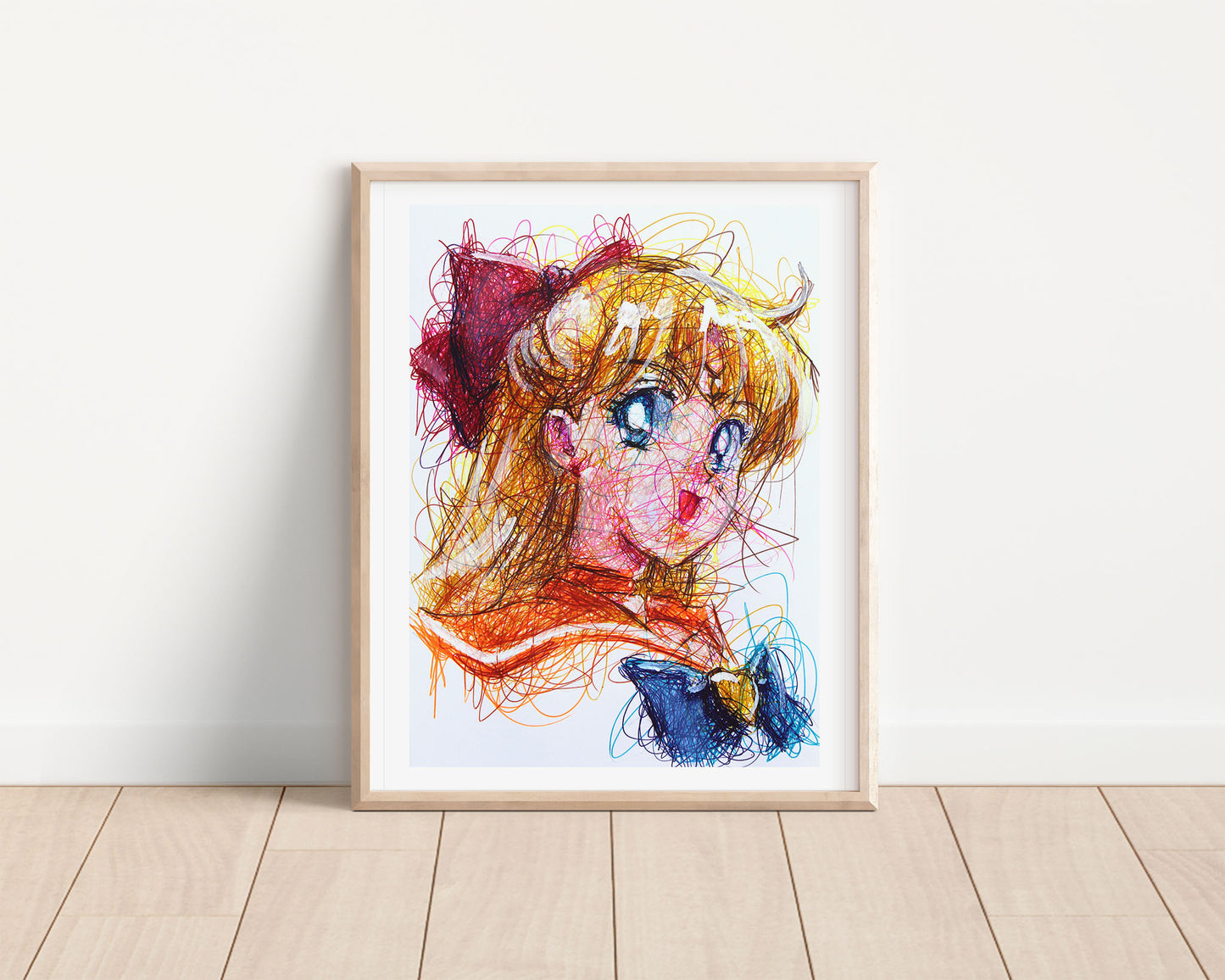 Sailor Venus Ballpoint Pen Scribble Art Print