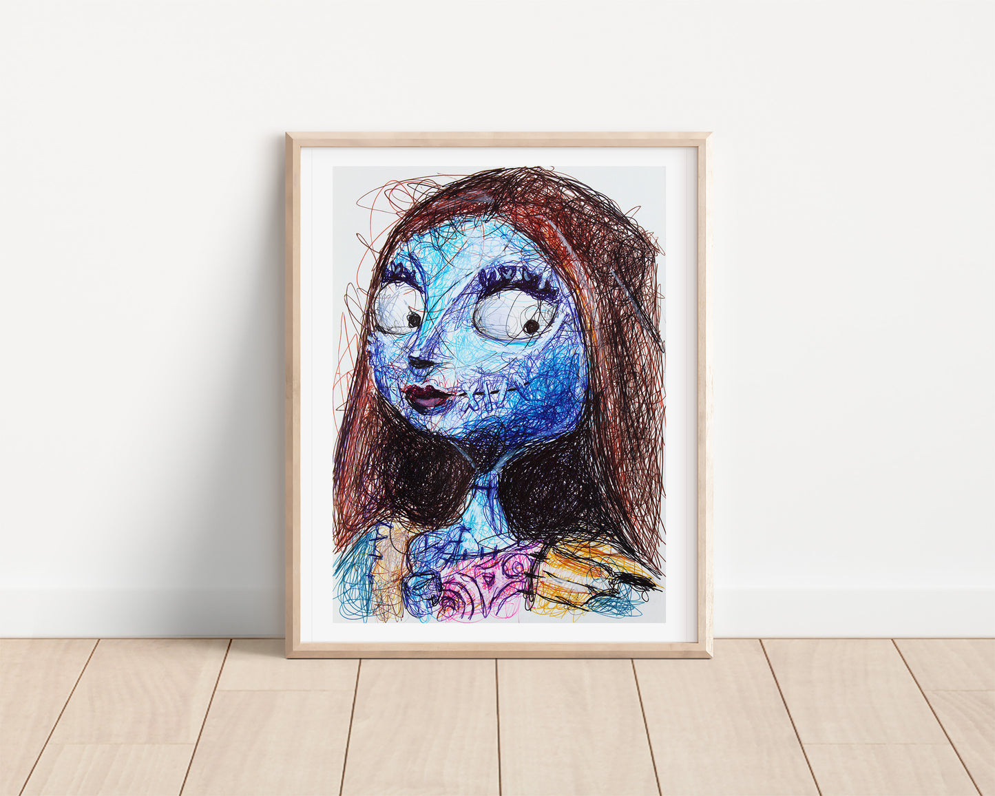 Sally Ballpoint Pen Scribble Art Print