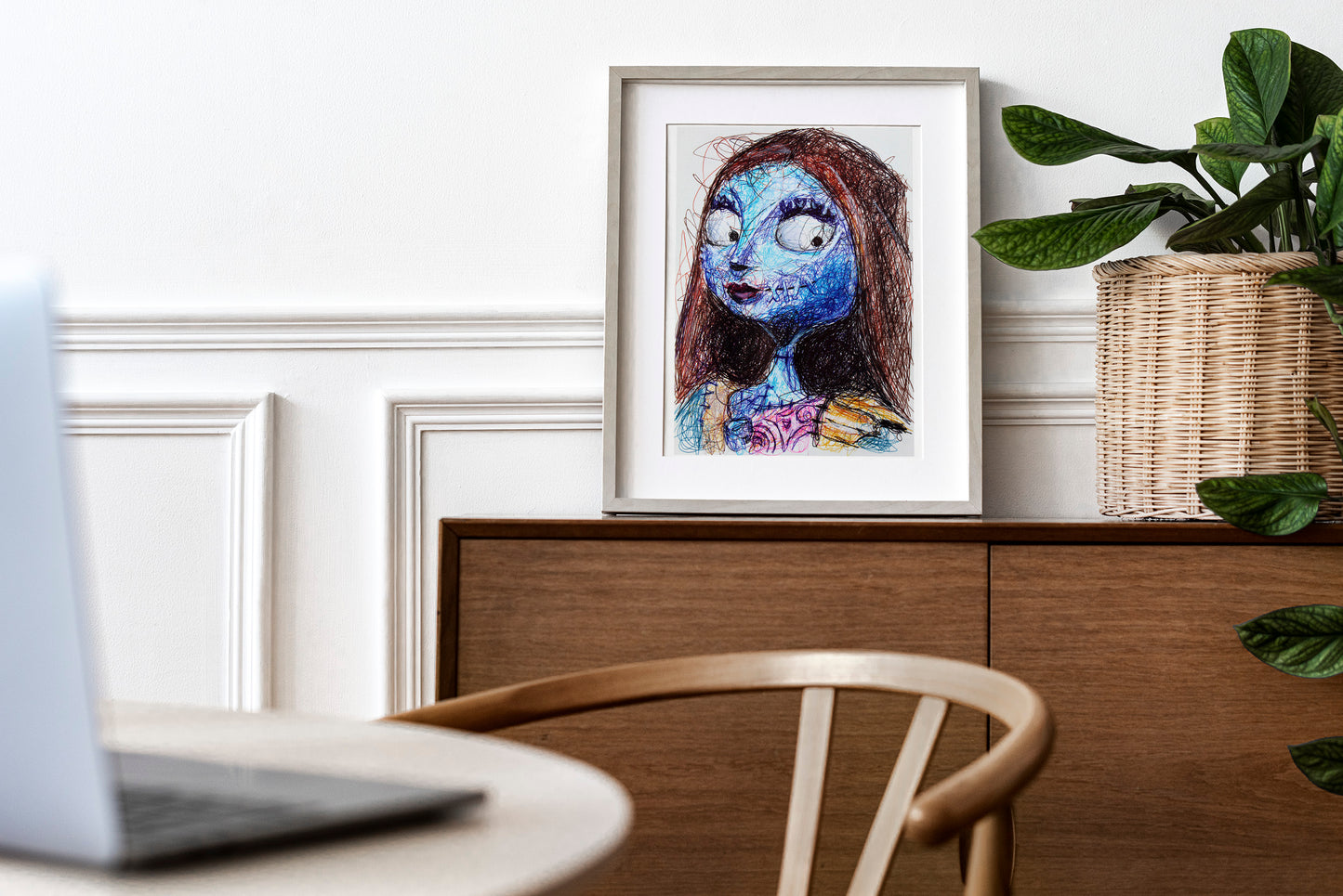 Sally Ballpoint Pen Scribble Art Print