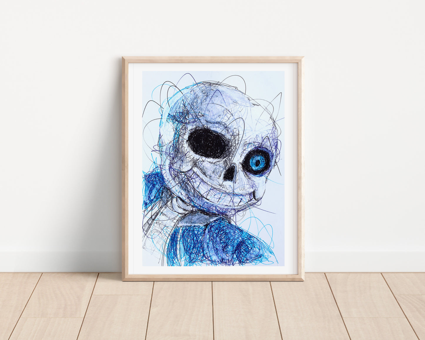 Sans Ballpoint Pen Scribble Art Print