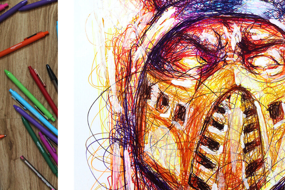 Scorpion Ballpoint Pen Scribble Art Print-Cody James by Cody