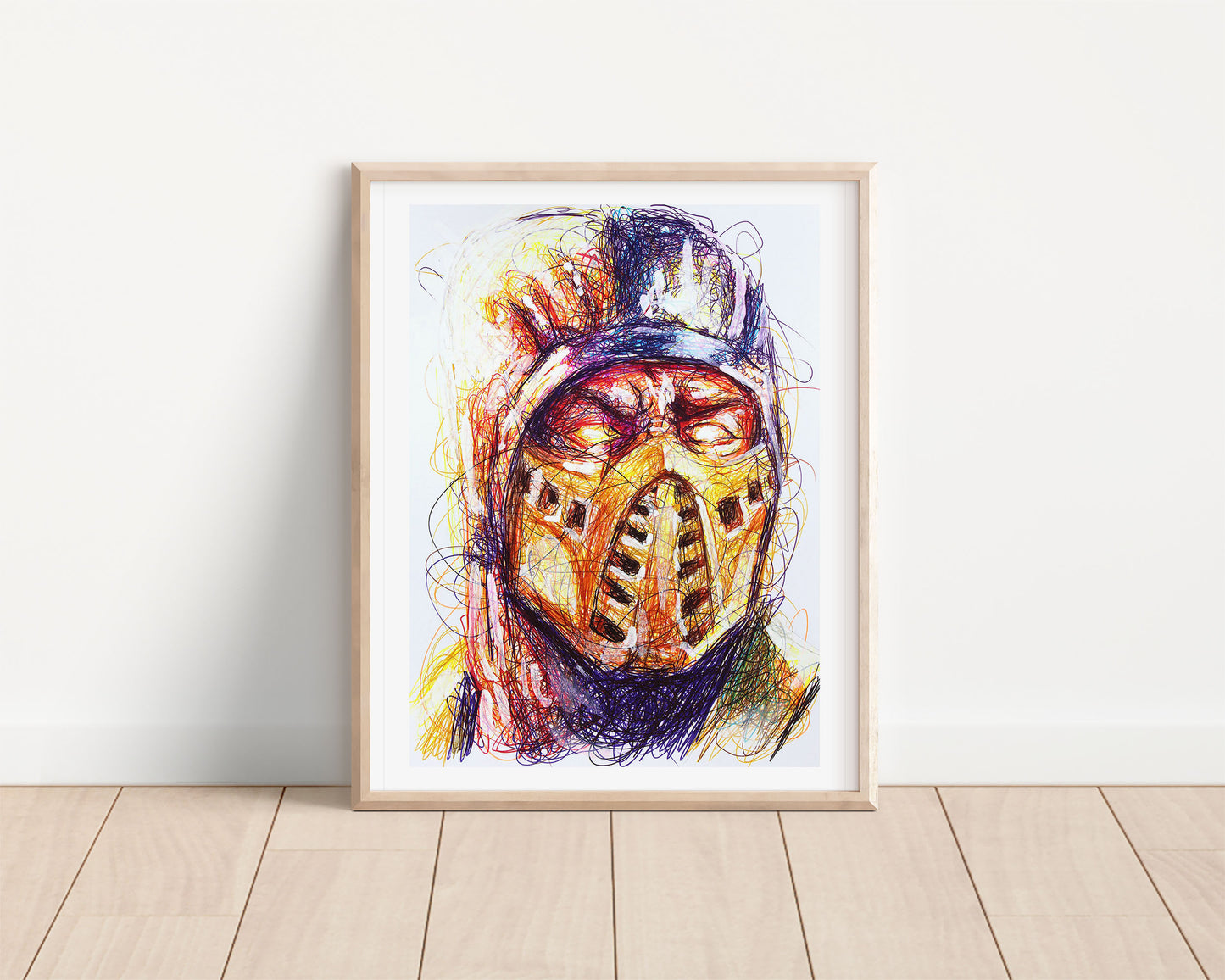 Scorpion Ballpoint Pen Scribble Art Print