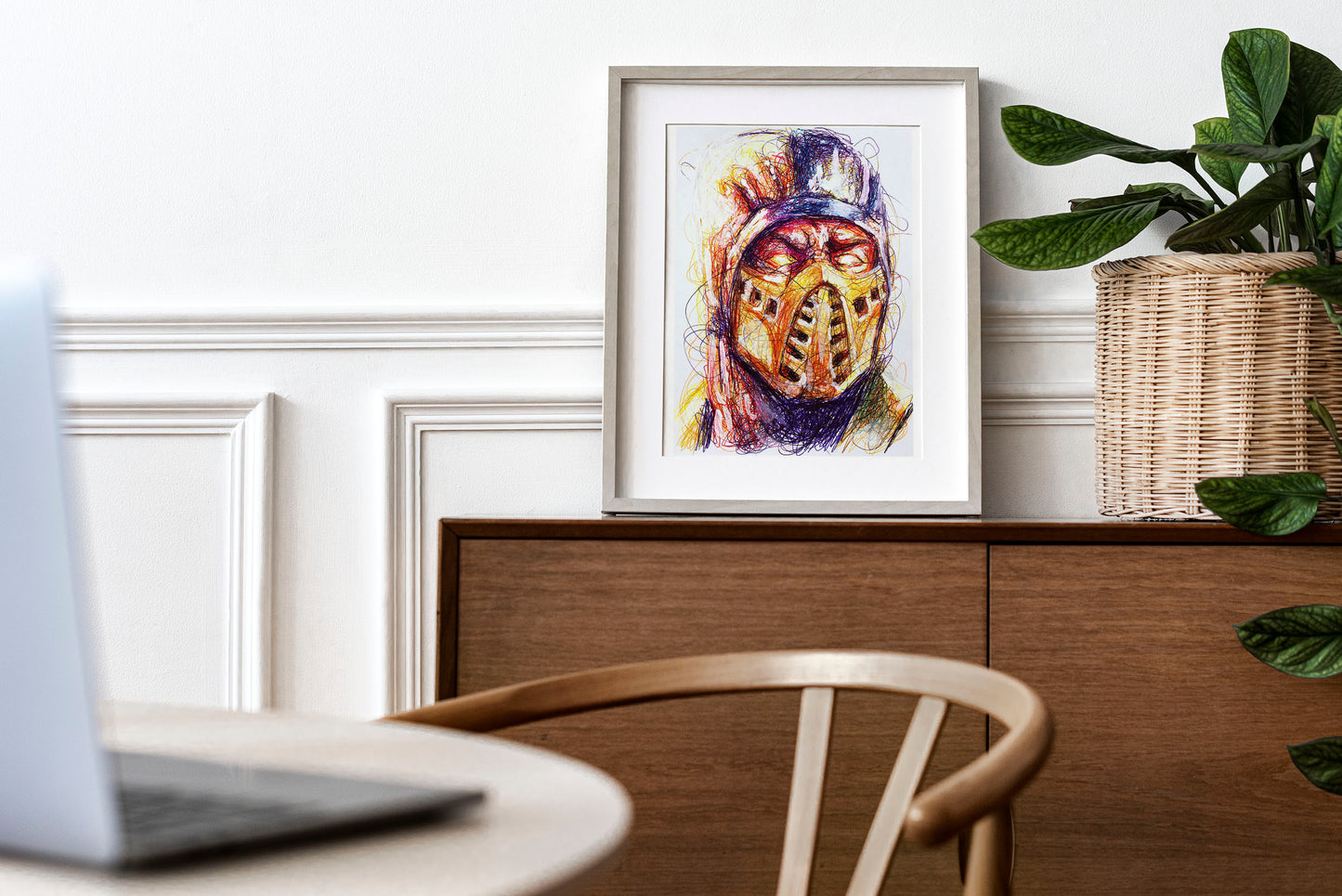 Scorpion Ballpoint Pen Scribble Art Print