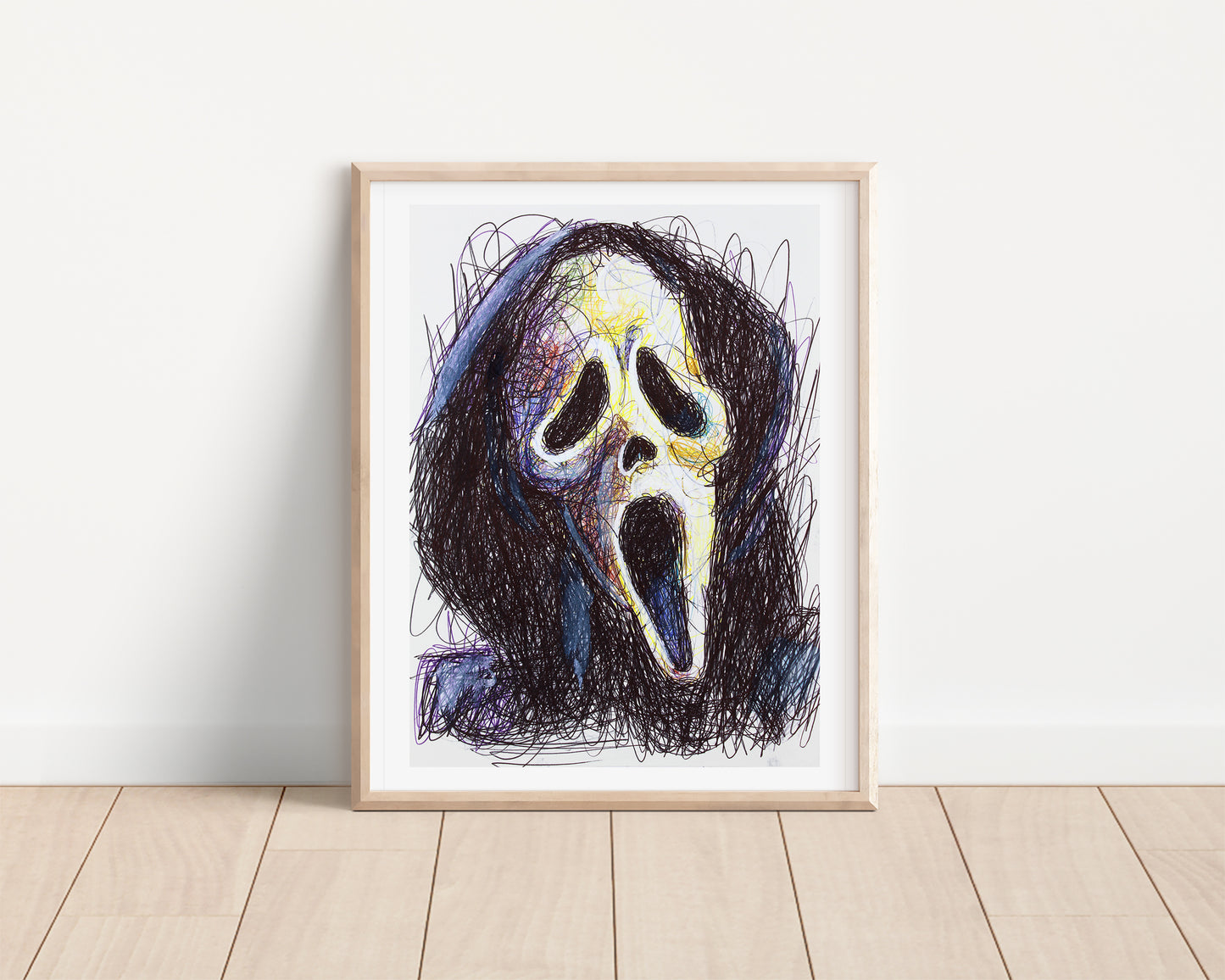 Scream Ballpoint Pen Scribble Art Print