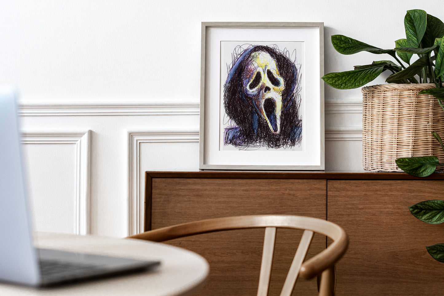 Scream Ballpoint Pen Scribble Art Print