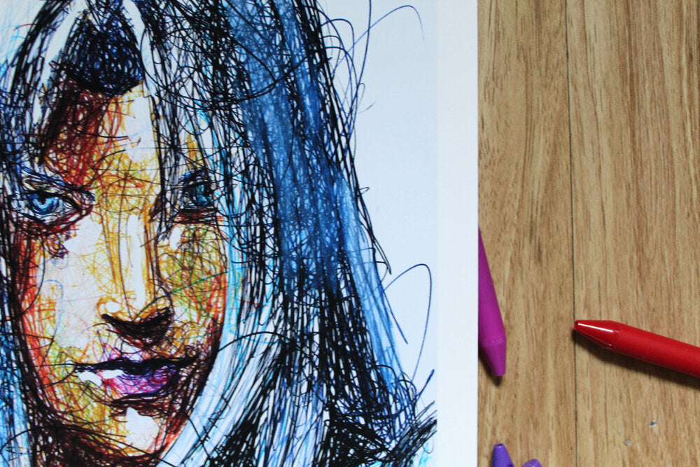Sephiroth Ballpoint Pen Scribble Art Print-Cody James by Cody