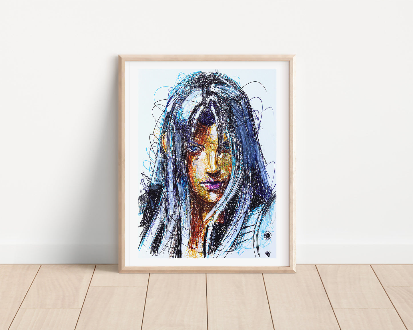 Sephiroth Ballpoint Pen Scribble Art Print