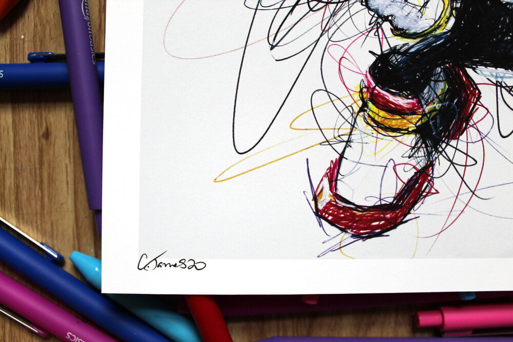Shadow Ballpoint Pen Scribble Art Print-Cody James by Cody