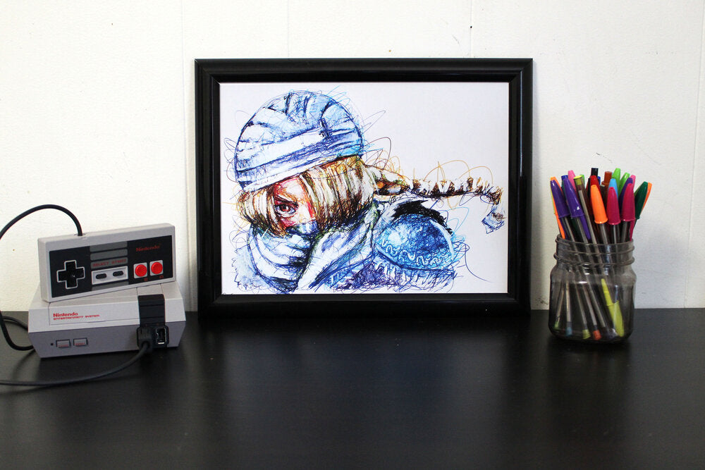 Sheik Ballpoint Pen Scribble Art Print-Cody James by Cody