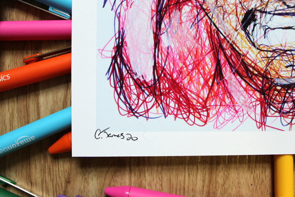 Shotaro Ballpoint Pen Scribble Art Print-Cody James by Cody
