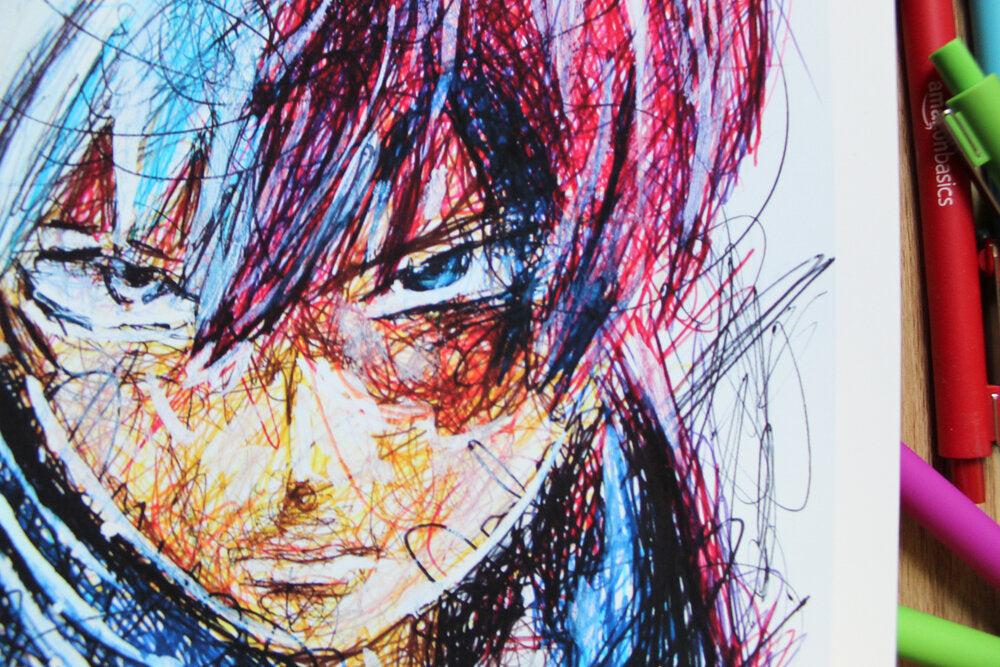 Shoto Ballpoint Pen Scribble Art Print-Cody James by Cody