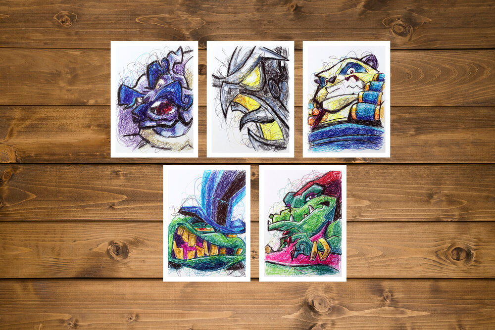 Sly Cooper Bosses Ballpoint Pen Art Print Set-Cody James by Cody