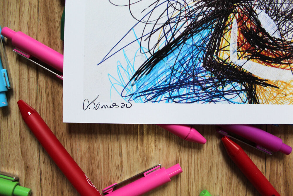 Sly Cooper Ballpoint Pen Scribble Art Print-Cody James by Cody