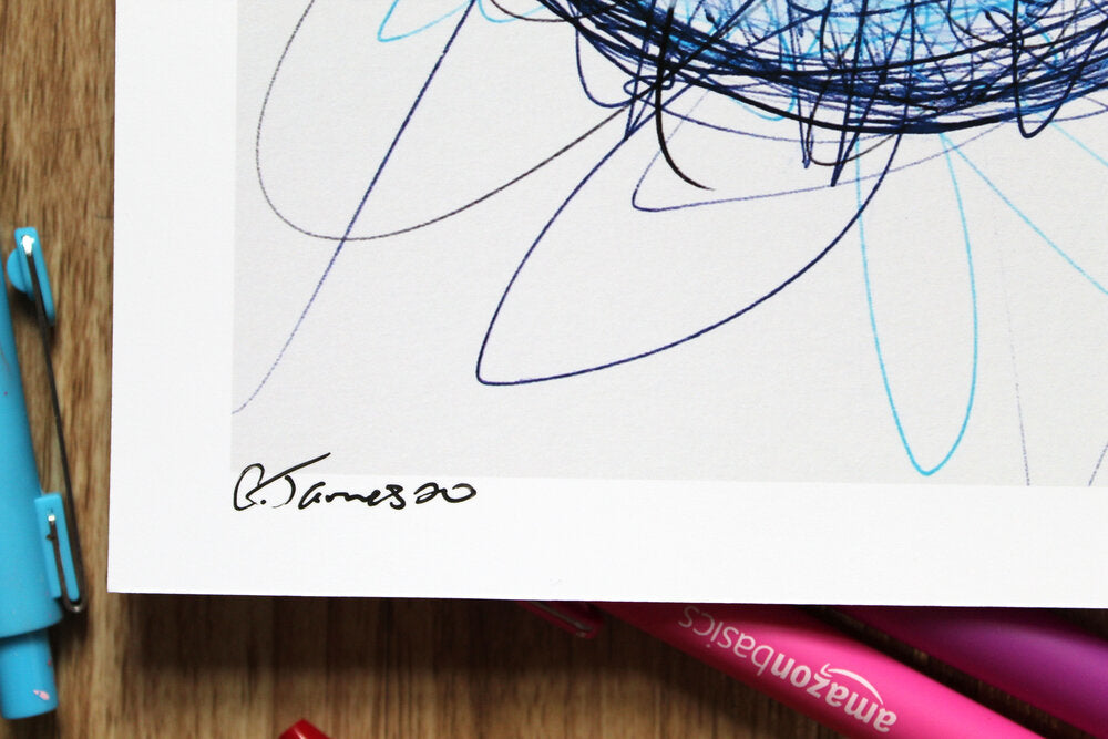 Snes Controller Ballpoint Pen Scribble Art Print-Cody James by Cody