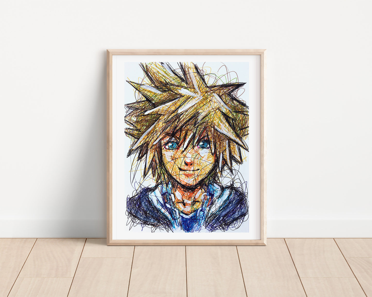 Sora Ballpoint Pen Scribble Art Print
