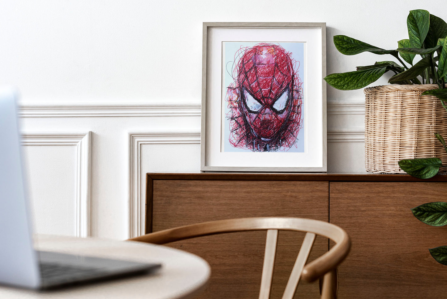 Spiderman Ballpoint Pen Scribble Art Print