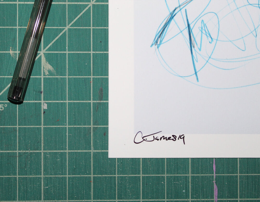 Spike Ballpoint Pen Scribble Art Print-Cody James by Cody