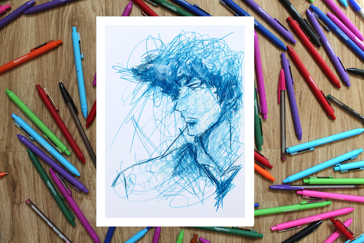 Spike Ballpoint Pen Scribble Art Print