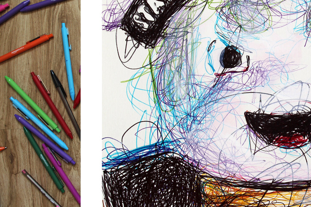 Stay Puff Ballpoint Pen Scribble Art Print-Cody James by Cody