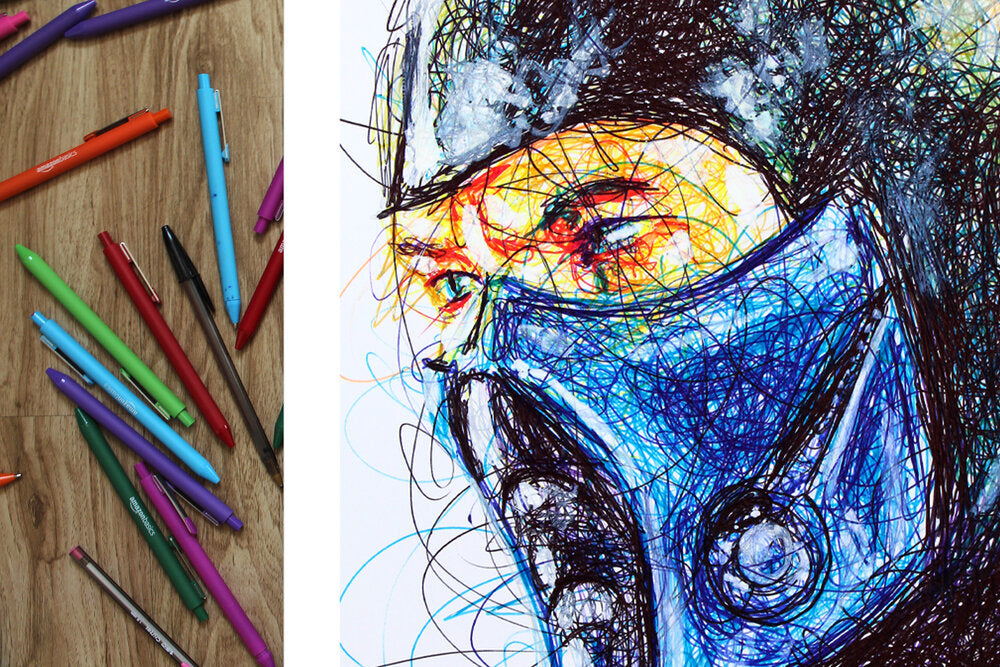 Subzero Ballpoint Pen Scribble Art Print-Cody James by Cody