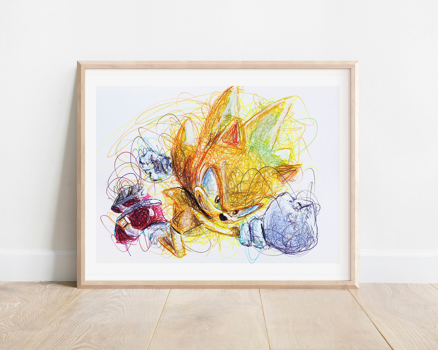 Super Sonic Ballpoint Pen Scribble Art Print