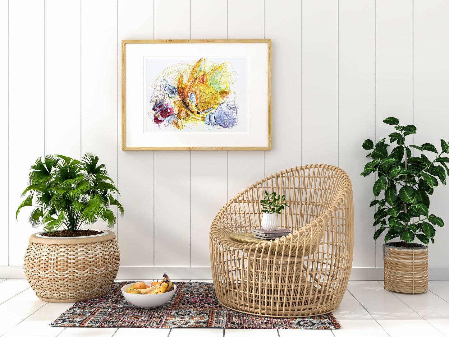 Super Sonic Ballpoint Pen Scribble Art Print