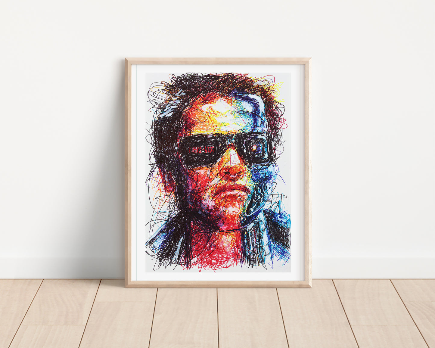 Terminator Ballpoint Pen Scribble Art Print