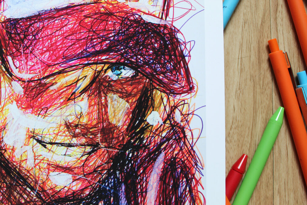 Terry Ballpoint Pen Scribble Art Print-Cody James by Cody