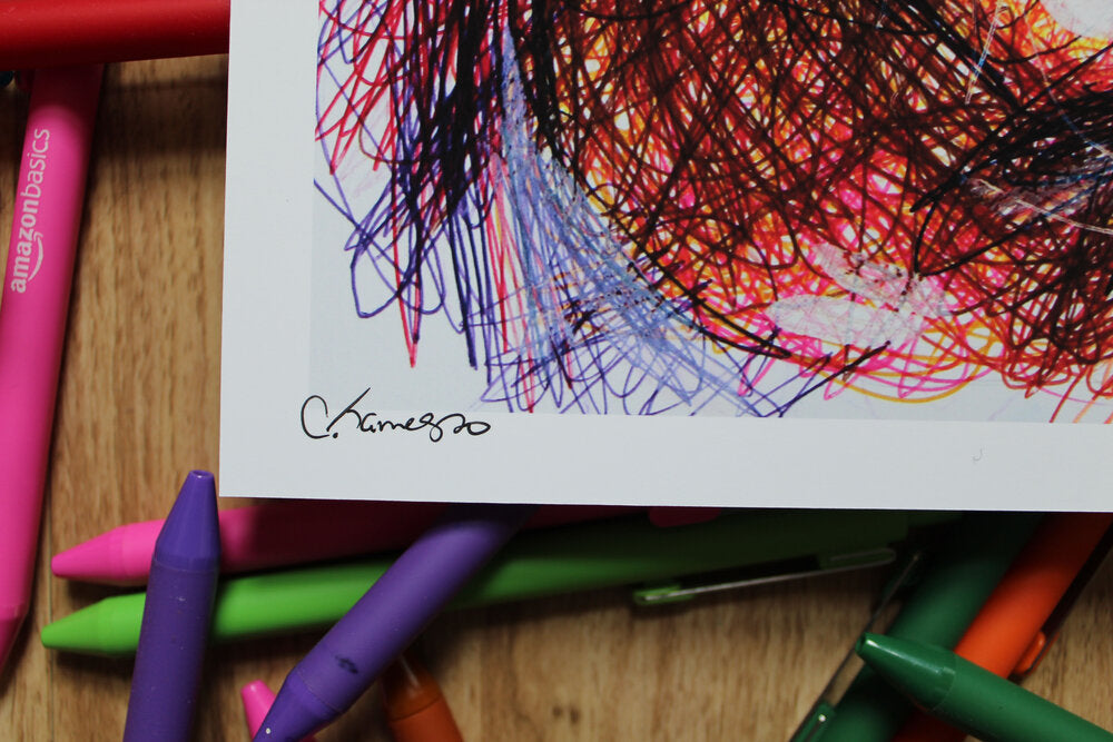 Terry Ballpoint Pen Scribble Art Print-Cody James by Cody