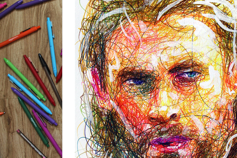 (Movie) Thor Ballpoint Pen Scribble Art Print-Cody James by Cody