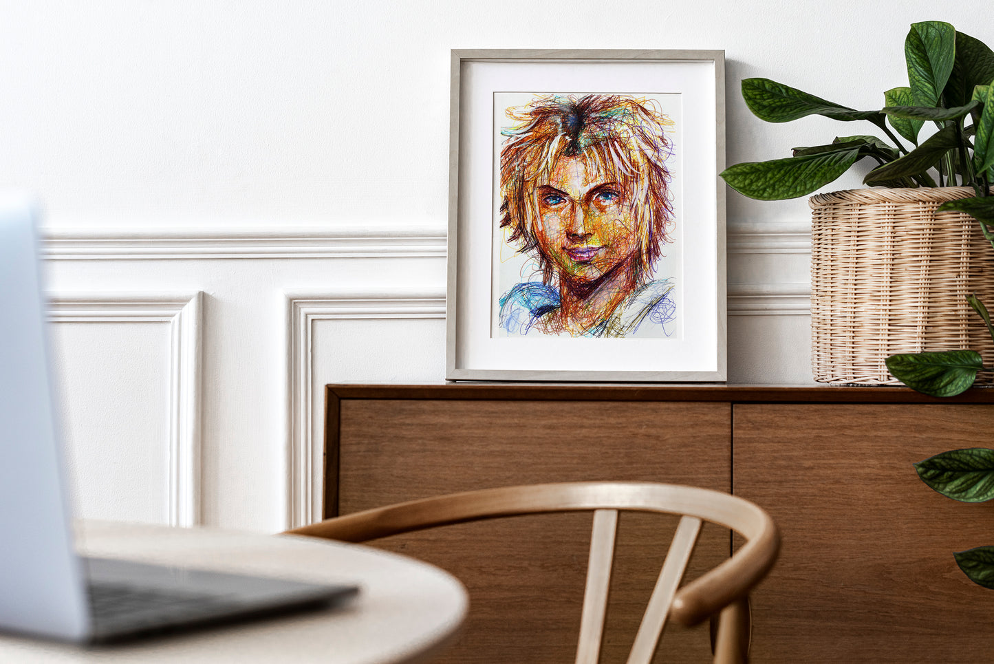 Tidus Ballpoint Pen Scribble Art Print