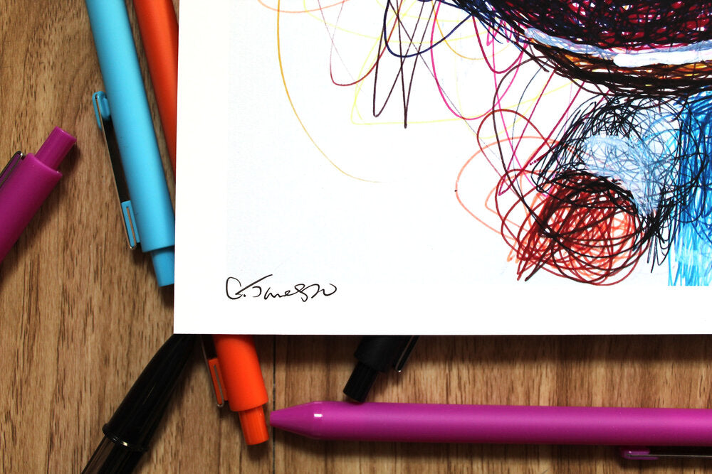 Tiny Kong Ballpoint Pen Scribble Art Print-Cody James by Cody