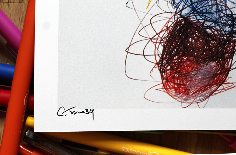 Toad Ballpoint Pen Scribble Art Print-Cody James by Cody