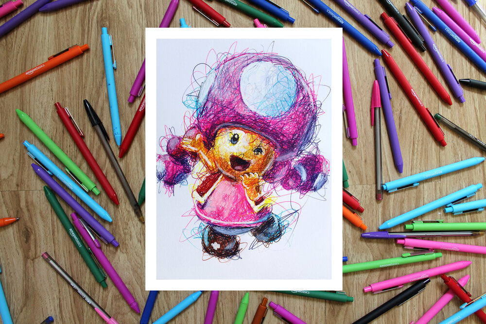 Super Mario Ballpoint Pen Art Print Set-Cody James by Cody