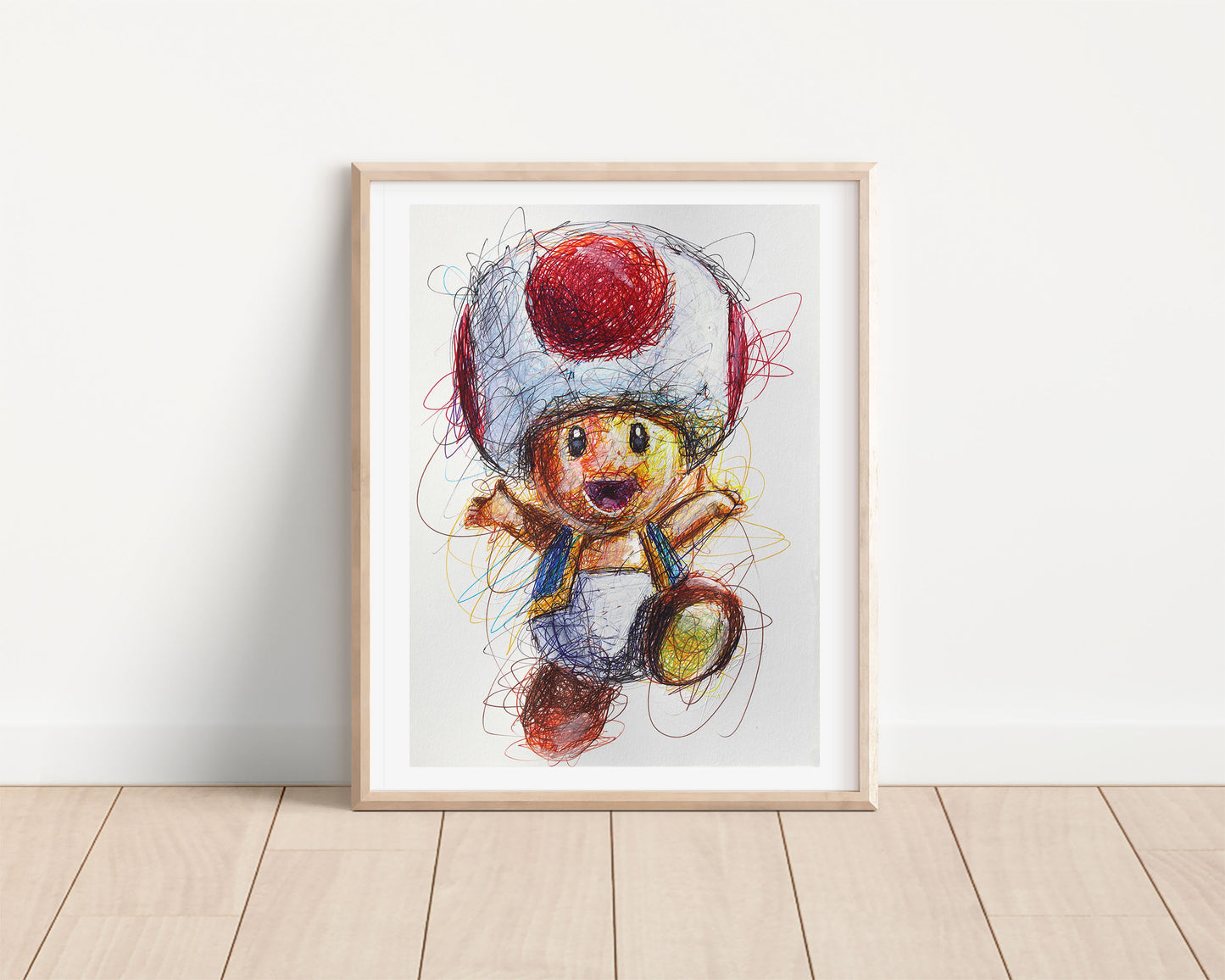 Toad Ballpoint Pen Scribble Art Print