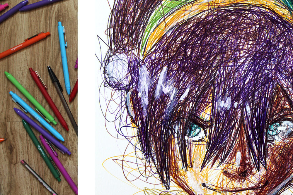 Toph Ballpoint Pen Scribble Art Print-Cody James by Cody