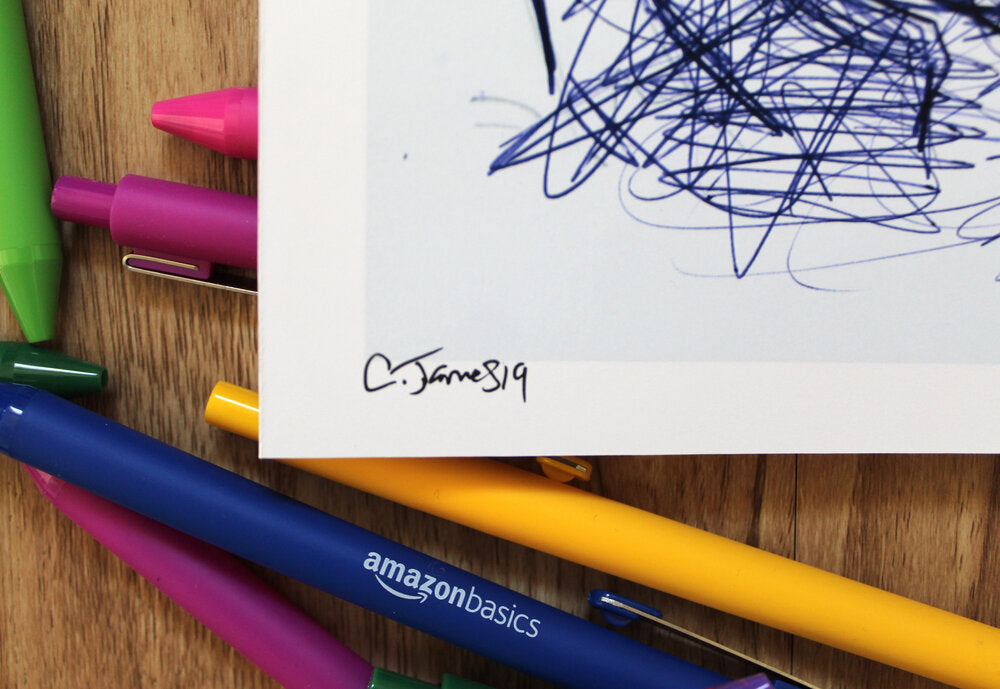 Trunks Ballpoint Pen Scribble Art Print-Cody James by Cody