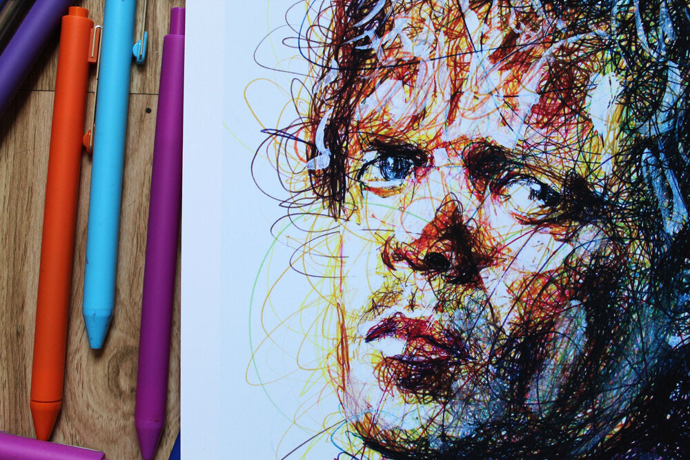 Tyrion Ballpoint Pen Scribble Art Print-Cody James by Cody