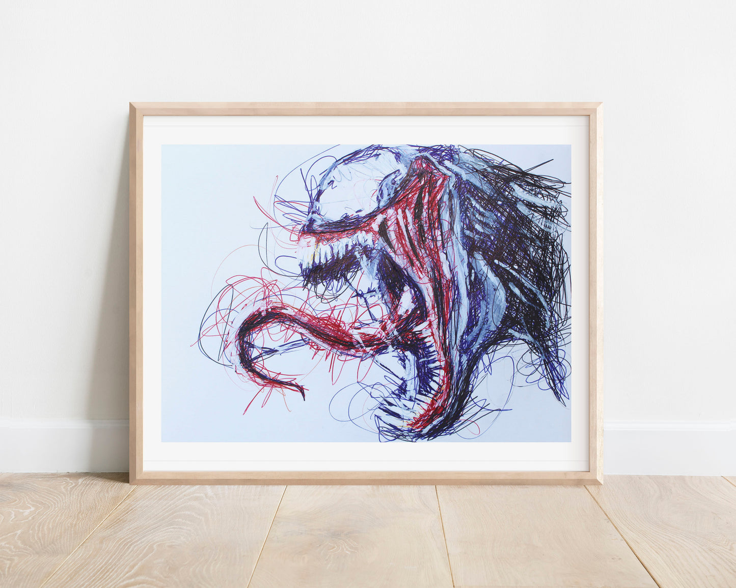 Venom Ballpoint Pen Scribble Art Print