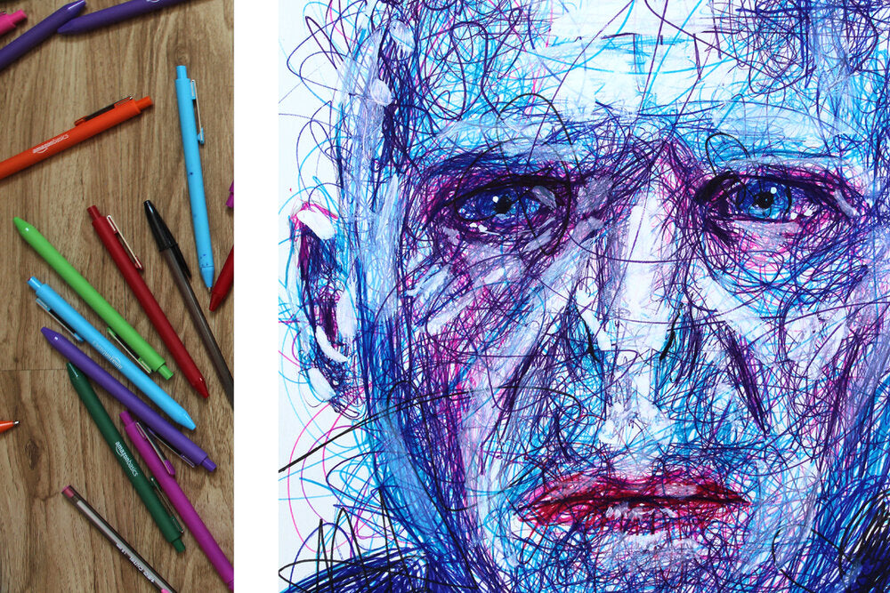 Voldemort Ballpoint Pen Scribble Art Print-Cody James by Cody