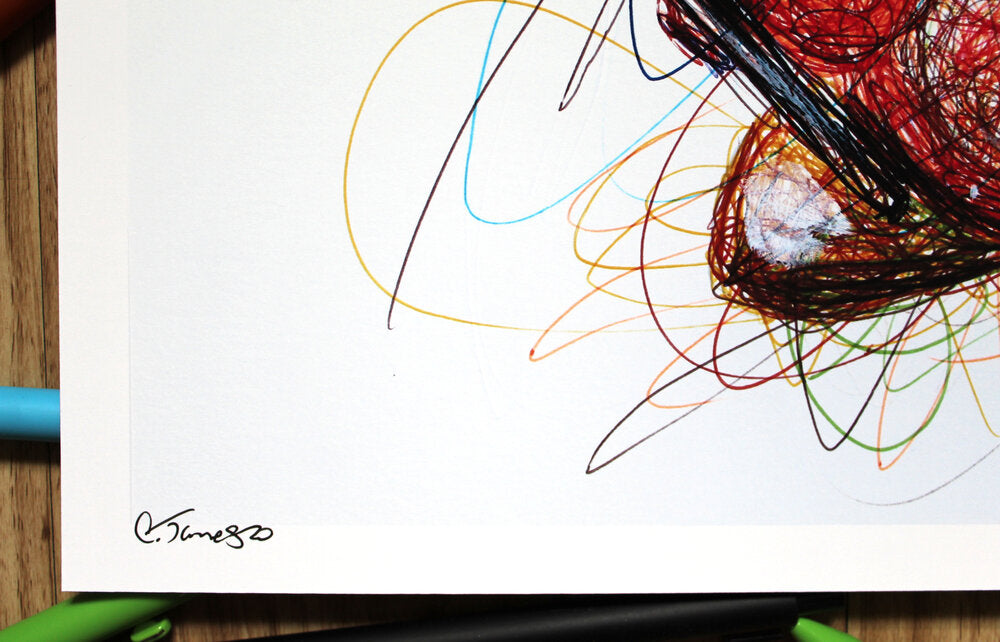 Waddle Dee Ballpoint Pen Scribble Art Print-Cody James by Cody