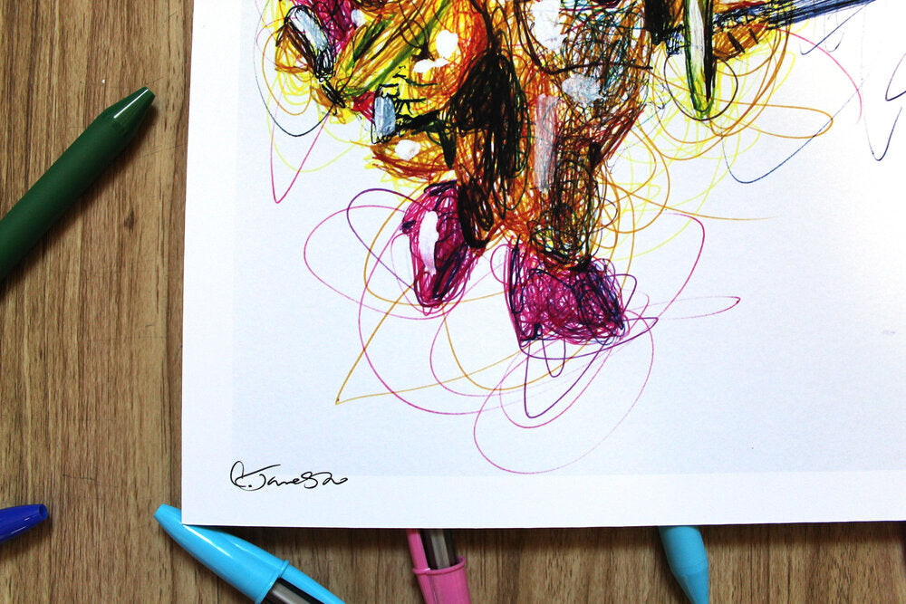 Wendy Koopa Ballpoint Pen Scribble Art Print-Cody James by Cody