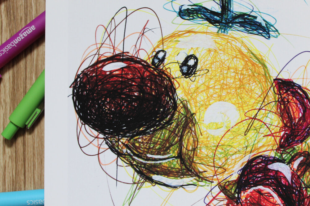 Wiggler Ballpoint Pen Scribble Art Print-Cody James by Cody