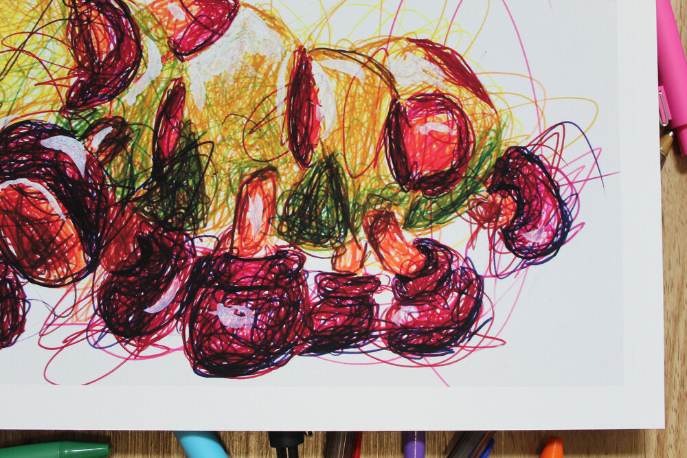 Wiggler Ballpoint Pen Scribble Art Print-Cody James by Cody
