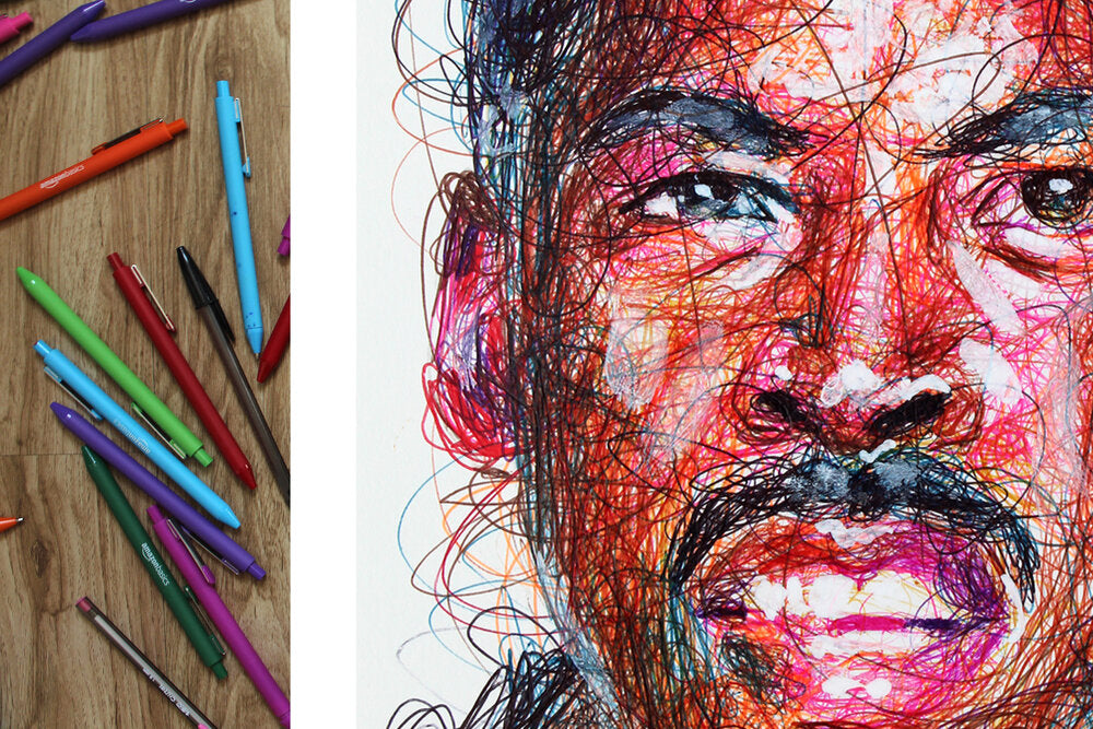 Winston Ballpoint Pen Scribble Art Print-Cody James by Cody