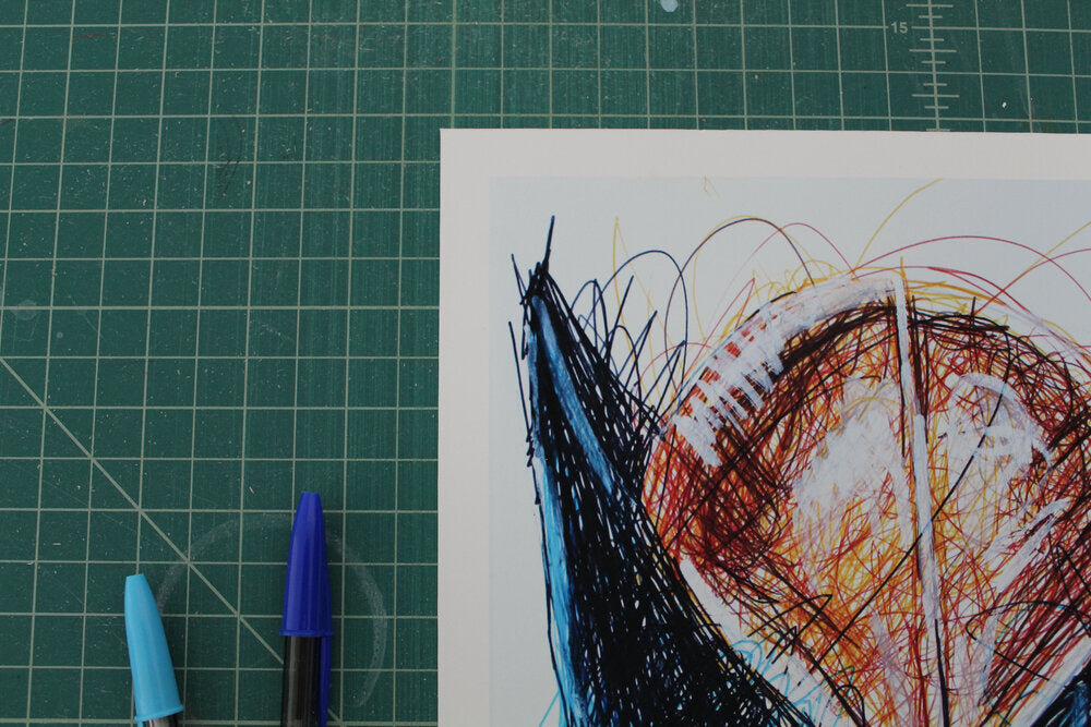 Wolverine Ballpoint Pen Scribble Art Print-Cody James by Cody