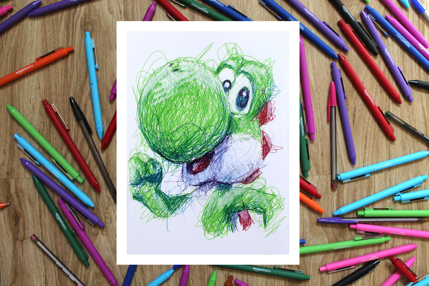 Yoshi Ballpoint Pen Scribble Art Print
