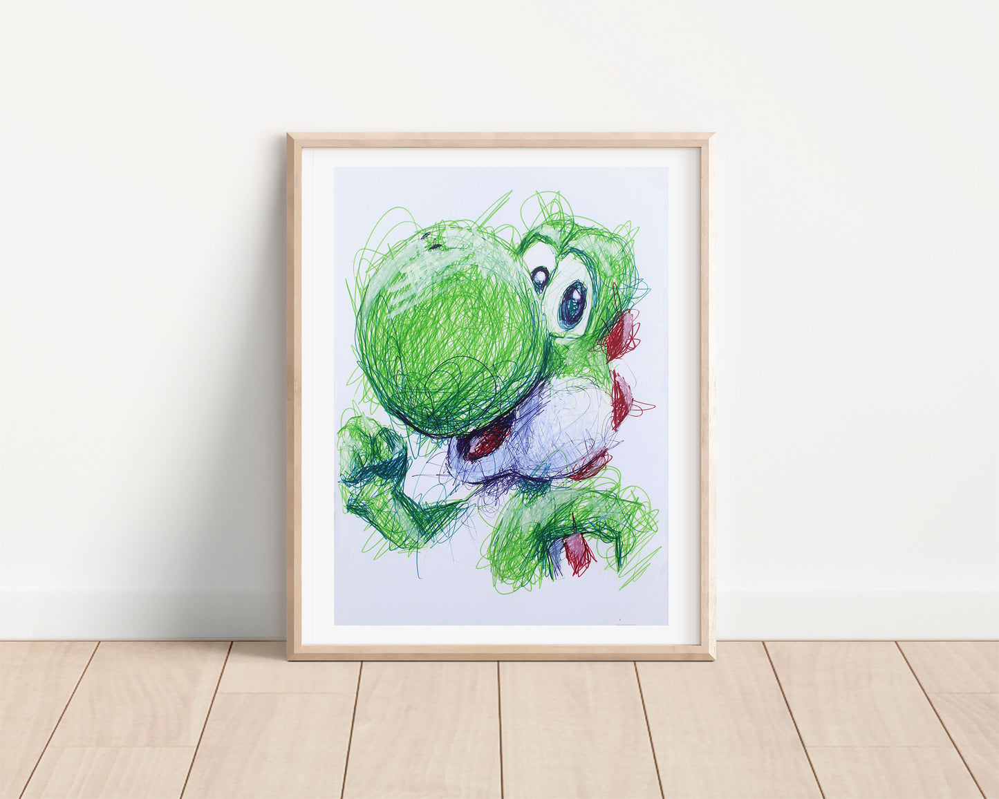 Yoshi Ballpoint Pen Scribble Art Print