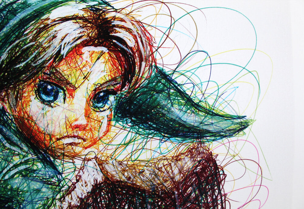 Young link Ballpoint Pen Scribble Art Print-Cody James by Cody