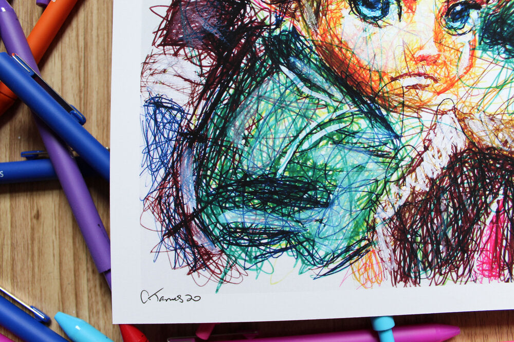 Young link Ballpoint Pen Scribble Art Print-Cody James by Cody